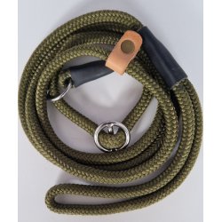 Den Moderne Gemina retriever line med indvendig metalstop  og udvendig lderstop 150 cm  8/10 mm